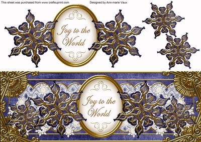 Dblue Goldflake Joy to the World Large Dl Topper