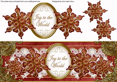 Red Goldflake Joy to the World Large Dl Topper