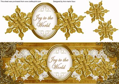Gold Goldflake Joy to the World Large Dl Topper