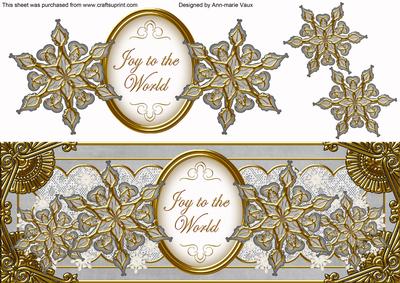 Silver Goldflake Joy to the World Large Dl Topper
