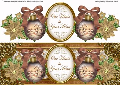 Snowy Village Bauble Our House to Yours Large Dl Topper