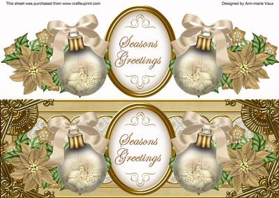 Cream Church Bauble Seasons Greetings Large Dl Topper