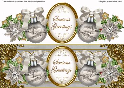 Snow Bridge Bauble Seasons Greetings Large Dl Topper