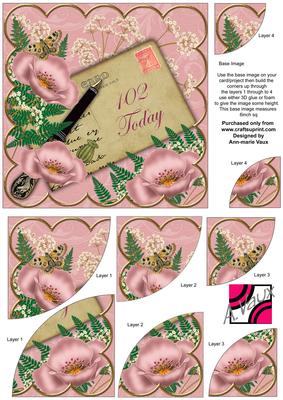 Pink Poppies 102 Today 6in Duo Corner Stacker