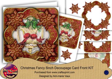 Red Lovebirds Flake Fancy 8in Decoupage Cf Kit