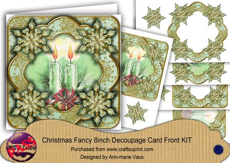 Candle Duo Flake Fancy 8in Decoupage Cf Kit