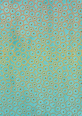 Teal Gold Floral Beading A4 Backing Paper