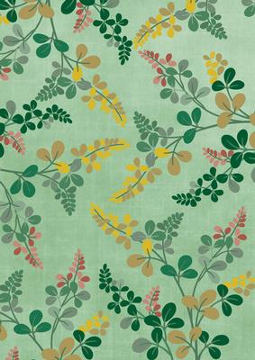 Mid Green Oriental Green Ferns A4 Backing Paper