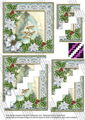 Snowbells Poinsettia 5in Zig Zag Triangle Stacker