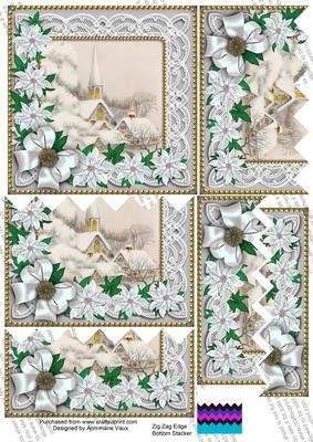 Ice Church Poinsettia 5in Zig Zag Bottom Stacker