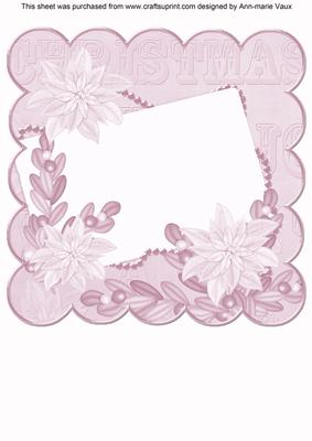 Lilac Poinsettia Edge1 8in Scallop Card Insert Panel Sheet
