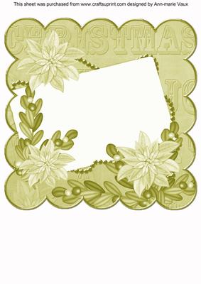 Natural Poinsettia Edge1 8in Scallop Card Insert Panel Sheet