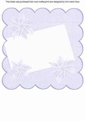 Pblue Poinsettia Edge2 8in Scallop Card Insert Panel Sheet