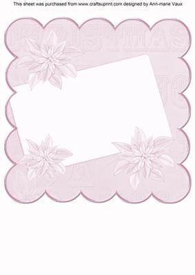 Plilac Poinsettia Edge2 8in Scallop Card Insert Panel Sheet