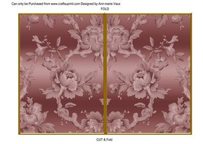 Dpink Metallic Over Rose 7x5in Cut and Fold Card
