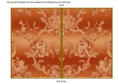 Borange Metallic All Over Rose 7x5in Cut and Fold Card