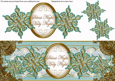 Dteal Goldflake Silent Night Large Dl Decoupage Topper