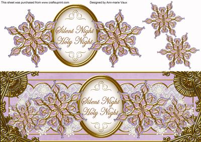 Lilac Goldflake Silent Night Large Dl Decoupage Topper