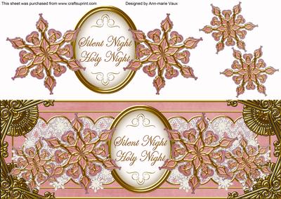 Pink Goldflake Silent Night Large Dl Decoupage Topper
