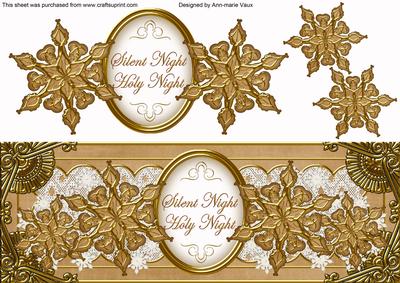 Vtea Goldflake Silent Night Large Dl Decoupage Topper
