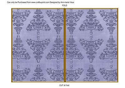 Blue Embossed Christmas Trees 7x5in Cut and Fold Card