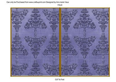 Dark Blue Embossed Christmas Trees 7x5in Cut and Fold Card