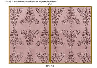 Dusky Pink Embossed Christmas Trees 7x5in Cut and Fold Card