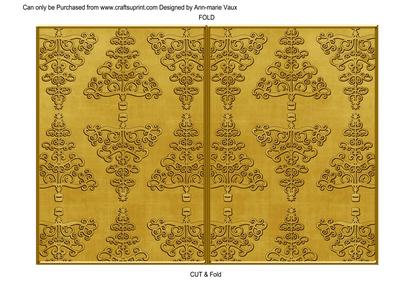 Gold Embossed Christmas Trees 7x5in Cut and Fold Card