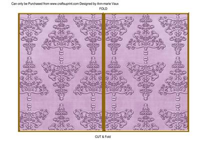 Lilac Embossed Christmas Trees 7x5in Cut and Fold Card