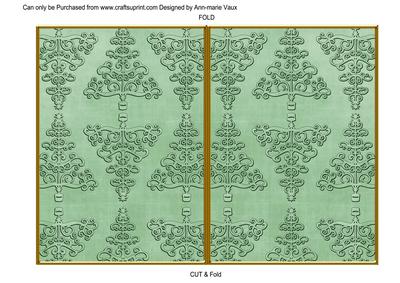 Mid Green Embossed Christmas Trees 7x5in Cut and Fold Card