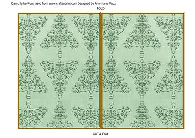 Mint Green Embossed Christmas Trees 7x5in Cut and Fold Card