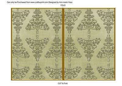 Olive Embossed Christmas Trees 7x5in Cut and Fold Card
