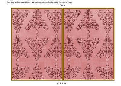 Pinkred Embossed Christmas Trees 7x5in Cut and Fold Card