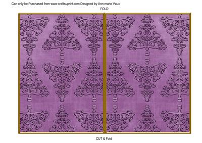 Purple Embossed Christmas Trees 7x5in Cut and Fold Card