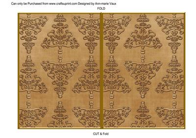 Vintage Tea Embossed Christmas Trees 7x5in Cut and Fold Card