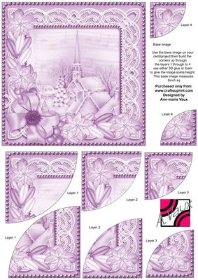 Village Church Lilac Poinsettia 6in Duo Corner Stacker