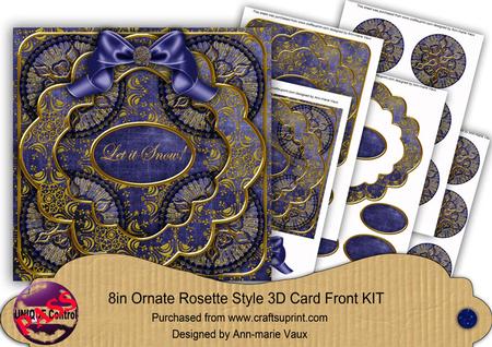 Dblue Goldflake Let It Snow 3D Rosette 8in Cf Kit