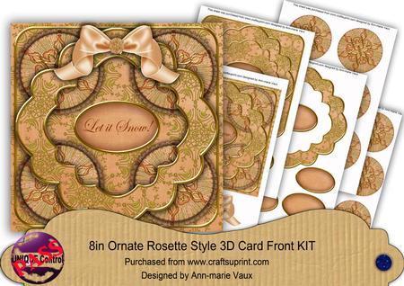 Borange Goldflake Let It Snow! 3D Rosette 8in Card Front Kit