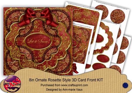 Dred Goldflake Let It Snow! 3D Rosette 8in Card Front Kit