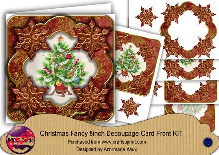 Elegant Tree Red Goldflake Fancy 8in Decoupage Cf Kit