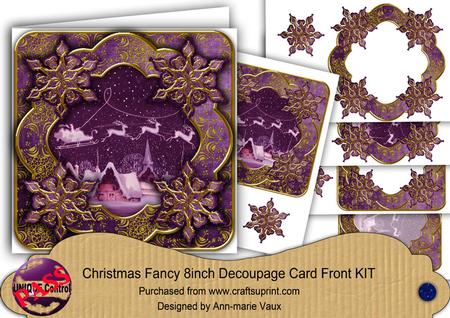 Purple Night Goldflake Fancy 8in Decoupage Cf Kit
