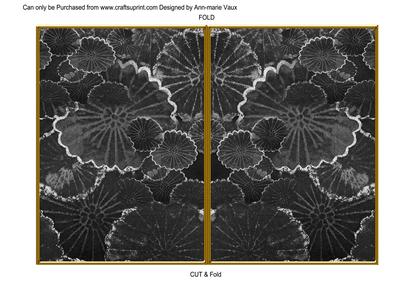 Black Oriental Lily Pad 7x5 Cut and Fold Card