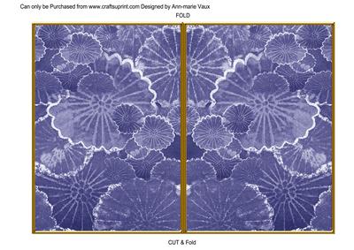 Blue Oriental Lily Pad 7x5 Cut and Fold Card
