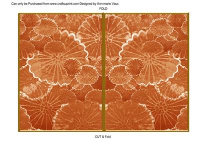 Borange Oriental Lily Pad 7x5 Cut and Fold Card