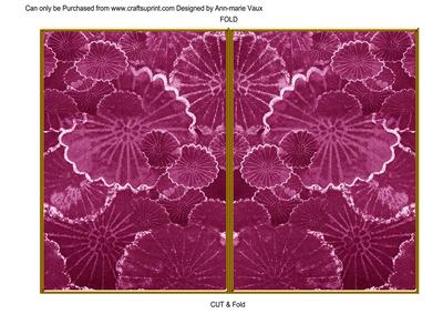 Cerise Oriental Lily Pad 7x5 Cut and Fold Card
