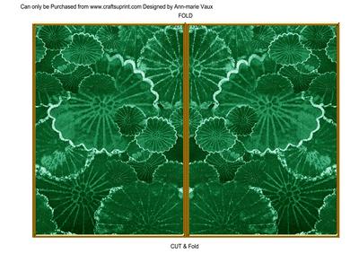 Dark Green Oriental Lily Pad 7x5 Cut and Fold Card