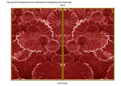 Dark Red Oriental Lily Pad 7x5 Cut and Fold Card