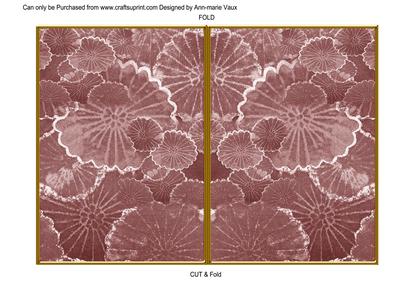 Dusky Pink Oriental Lily Pad 7x5 Cut and Fold Card