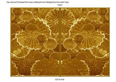 Gold Oriental Lily Pad 7x5 Cut and Fold Card