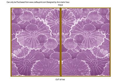 Lilac Oriental Lily Pad 7x5 Cut and Fold Card